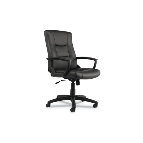  Yr Series Executive High-Back Swivel/Tilt Leather Chair, Black