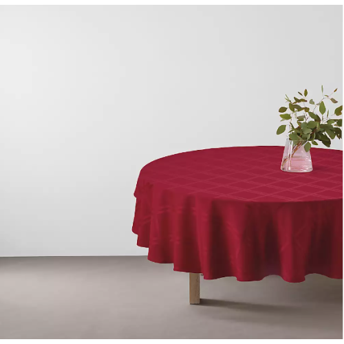  Red Simply Essential™ Solid Windowpane 90 in Round Polyester Tablecloth