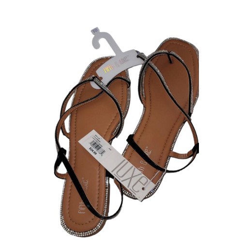 Fifth & Luxe Flip Flops Sandals Size 10 Clear Stones Brand New