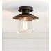 Northmoore 1-Light Oil Rubbed Bronze and Glass Vintage Semi-Flush Mount