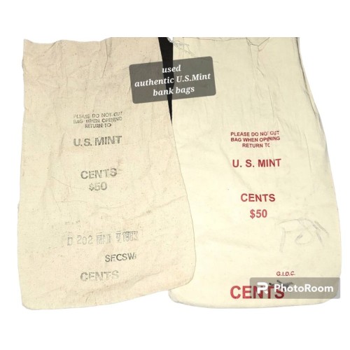 Used Authentic U.S. Mint bank bags