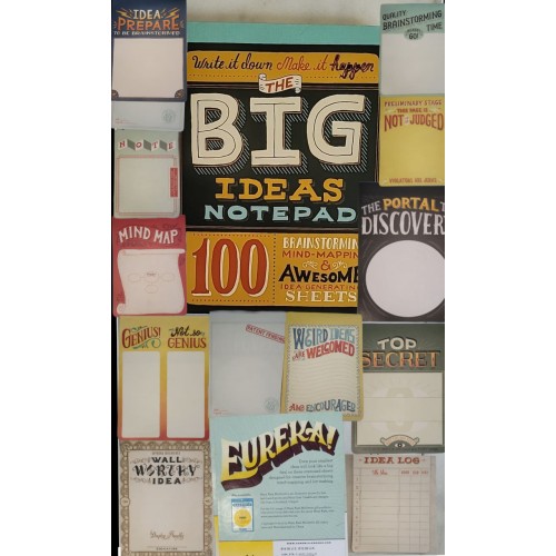 Big Ideas Notepad: 100 Tear-Out Sheets for Brainstorming, Mind-Mapping, and Awesome Idea-Generating Sheets 