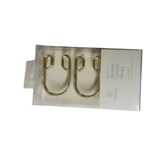 NEW Haven U-Shaped Shower Curtain Hooks in Matte Gold - Set of 12