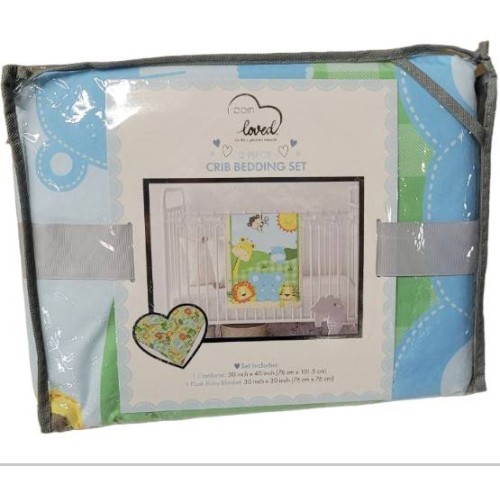 Born Loved Zoo Animals 2-piece Crib Bedding Set