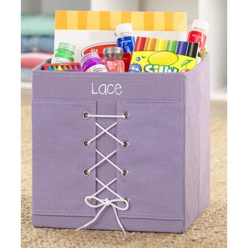 Whitmor Purple 'Lace' Learning Cube Storage Box 