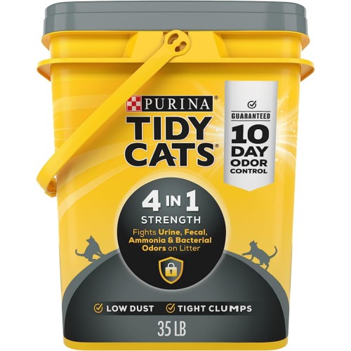 Purina Tidy Cats Tidy Cats Cat Litter, Clumping, 4-in-1 Strength, 35-Pound Pail, Pack of 1