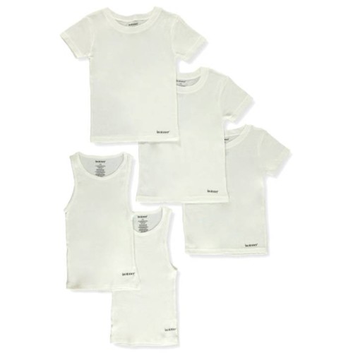 Isotoner Boys' 5-Piece Crew Neck T-Shirts And Tank Tops Set - white, 6 - 8 (Big Boys)