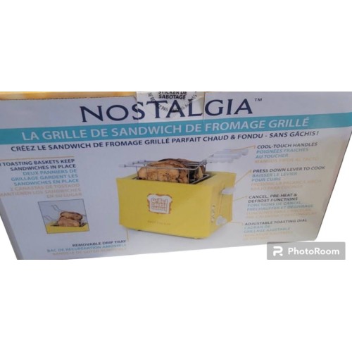 Nostalgia TCS2 Grilled Cheese Toaster with Easy-Clean Toaster Baskets and Adjustable Toasting Dial