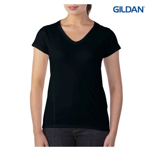 GILDAN Polyester 100% Cotton V-Neck T-Shirt Unisex Adult