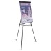 Office Depot Brand Presentation Easel, 35-1/2"-65"H, Black With Chart Holder