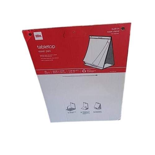 Office Depot - Easel Paper Pad - Tabletop With Built-in Stand - Easel Pad - Paper - 20in. X 23in. - White - 25 Sh/pd