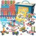 Erector Sets for Kids Ages 4-8, 163 Piece Erector Set, STEM Building Toys for 4 5 6 7 8 Year Old Girls Boys, Building Blocks with Tools, Design Guide and Toy Storage Box, Valentines Day Gifts for Kids