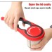 Multi-Functional Bottle Opener - Non-Slip Can Opener for All Sizes RED