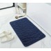 1pc, Memory Foam Cobblestone Embossed Rapid Water Absorbent And Washable  Rugs, Non-Slip, Thick, Soft BLUE