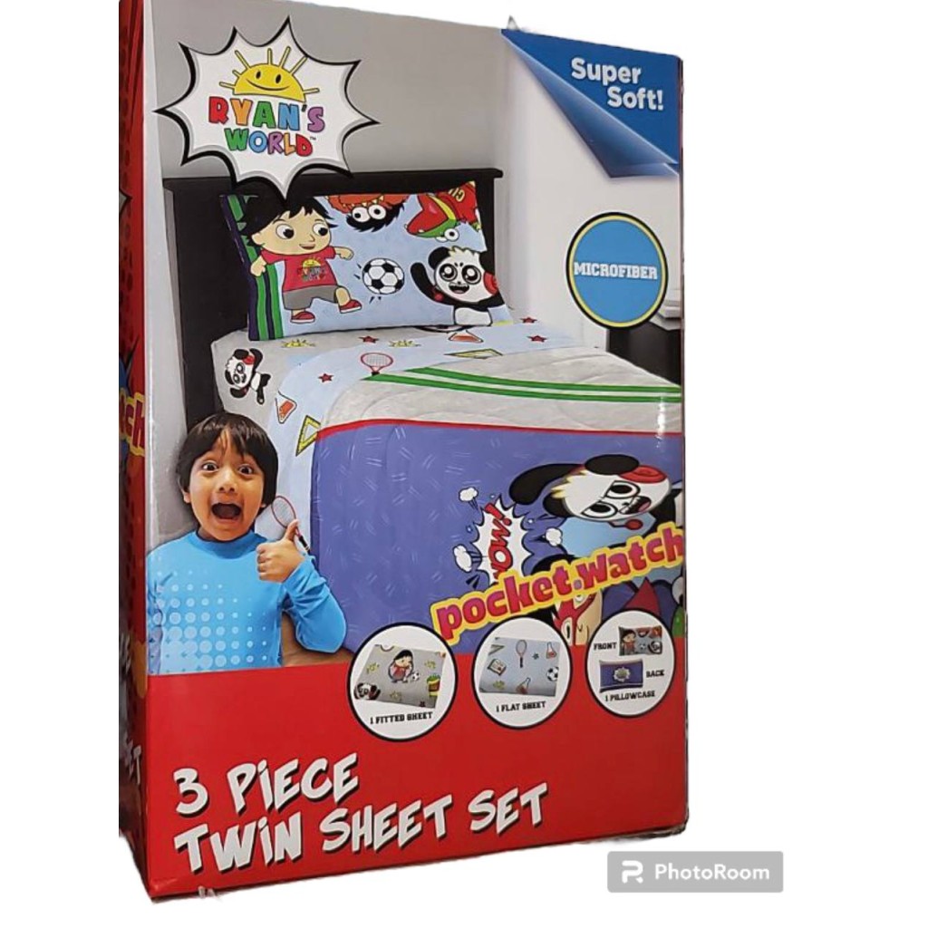 Ryan’s World Kids Bedding Super Soft Microfiber Sheet Set 3 Piece Twin ...