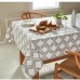 Everhome Diamond Weave 60-Inch x 120-Inch Oblong Tablecloth in Peyote/Tan White