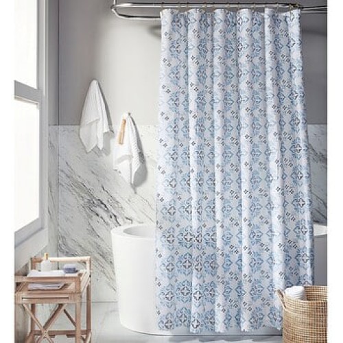 Everhome Eloise Medallion 72-Inch x 72 Inch Shower Curtain in Skyway