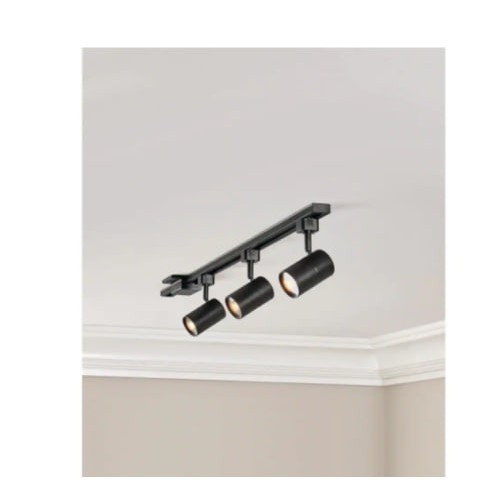 Hampton Bay Cylinder Track Heads 4-ft. 3-Light Black Linear Track Lighting Kit