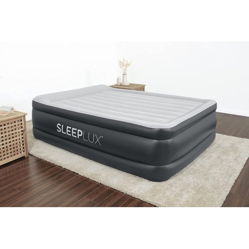 SLEEPLUX Durable Inflatable Air Mattress W Built In Pump USB Charger Queen