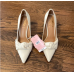 Knotted White Pointed Pump