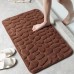 Memory Foam Bath Rug Cobblestone Embossed Bathroom Mat Rapid Water Absorbent And Washable Bath Rugs