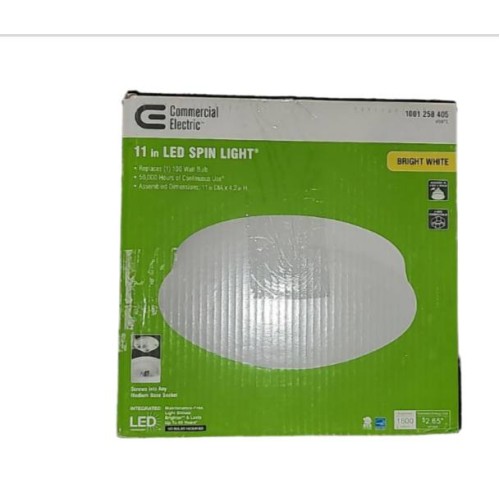 Commercial Electric Spin Light 11 in. LED Flush Mount Ceiling Light High Output