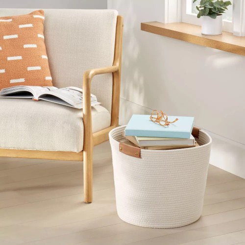 Decorative Coiled Rope Basket White - Brightroom™