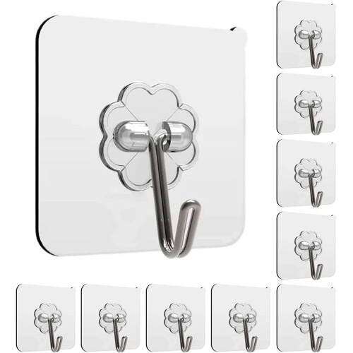  Adhesive Wall Hooks for Hanging Heavy Duty 13lbs