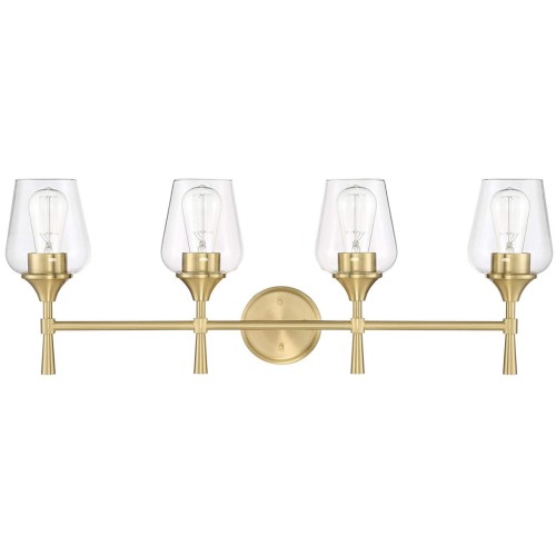 Sunset Lighting F27014-18 Four Light Stella Vanity Clear Glass w/ Champagne Gold