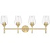 Sunset Lighting F27014-18 Four Light Stella Vanity Clear Glass w/ Champagne Gold