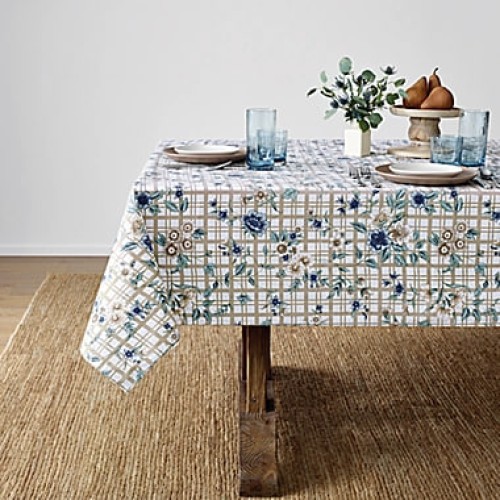 Bee & Willow Cottage Floral 60" X 120" Oblong Tablecloth In Peyote