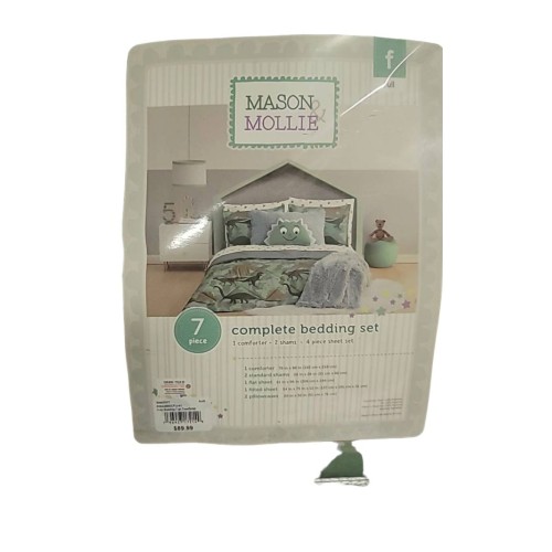 Mason & Mollie Green Camo Dino 7-piece Full Bed Set