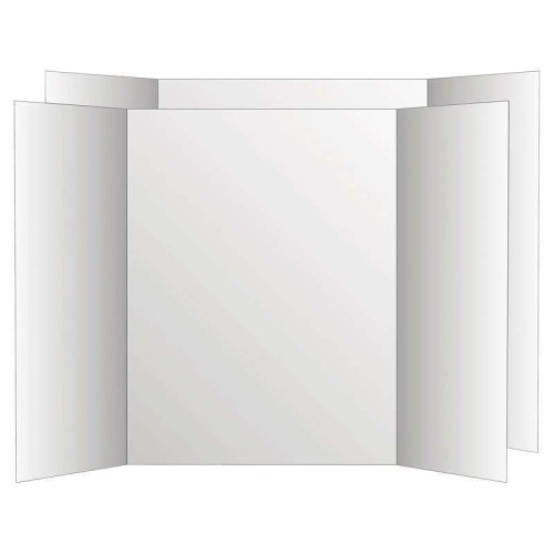 6 pack Eco Brites Two Cool Tri-Fold Poster Board, 36 x 48, White/White