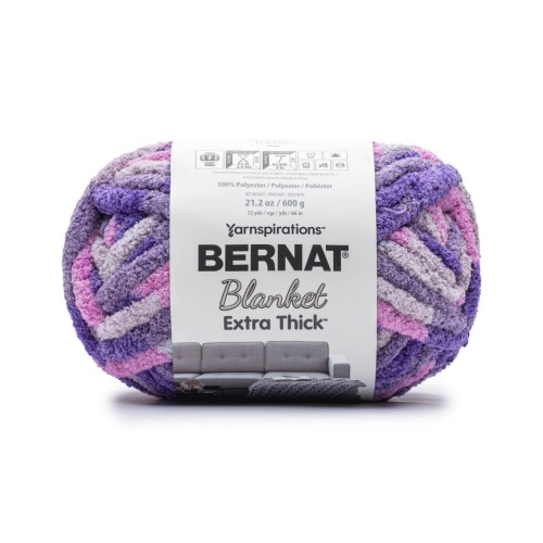 Bernat® Blanket Extra Thick™ #7 Jumbo Polyester Yarn, Purple Malva 21.2oz/600g, 72 Yards