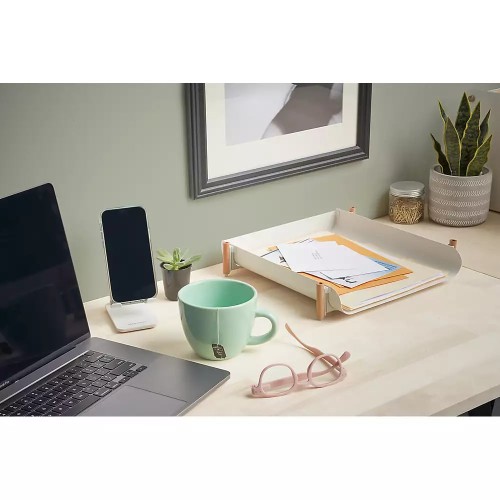 White Squared Away™ Wooden Paper Tray