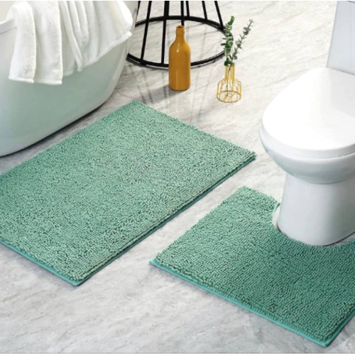 Blue Lagoon Spa Collection 2 Piece Cotton Bath Rug Set Green