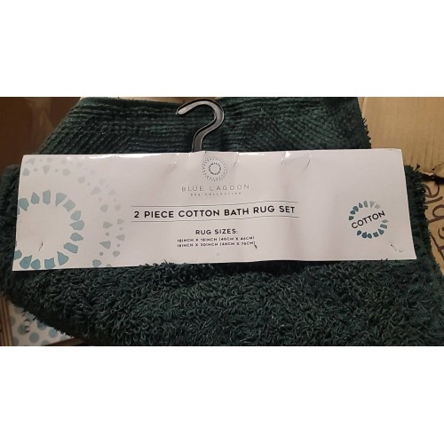 Blue Lagoon Spa Collection 2 Piece Cotton Bath Rug Set Green