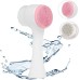 Brife Double Sided Facial Brush Manual Face Cleansing Brush Superfine Synthetic Hair Brush Handheld Silicon Brush (Pink)