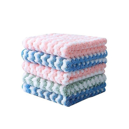 5pcs Microfiber Soft cloth, Thick Stripe Lint Free Absorbent Towel, Multifunctional Cleaning Rags