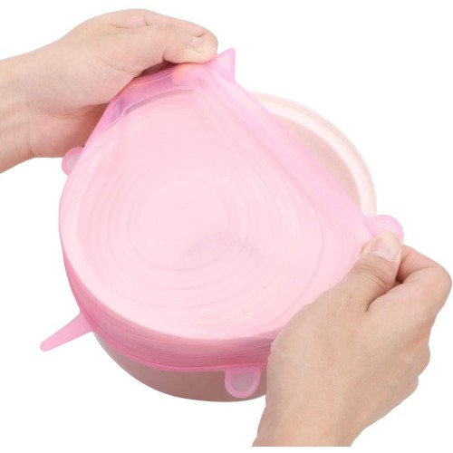 Zhangbo 6Pcs Bowl Pot Lid Cover Keeping Fresh Seal Pan Cooking Kitchen Accessories Silicone Food Wrap Silicone Stretch Lids Reusable