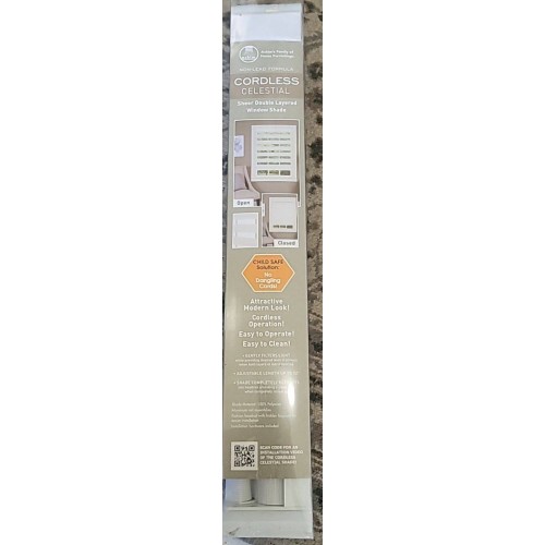 Achim Cordless Celestial Sheer Double Layered Shade 23 x72 white