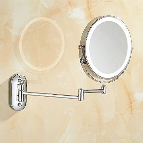 Cleaning and Bright Wall-Mounted Dressing Mirror 360 Degree Rotary Mirror  5X  Magnifying Glass Installation Bathroom Mirror