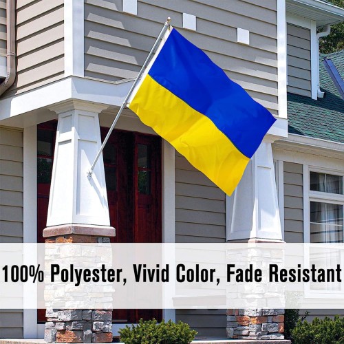 VegaHome Ukraine Flag, 3FTx5FT Ukrainian National Flag with 2 Brass Grommets, Premium Polyester Ukraine National Banner Double Stitched Ukrainian Banner Flag without Flagpole for Indoor Outdoor Garden