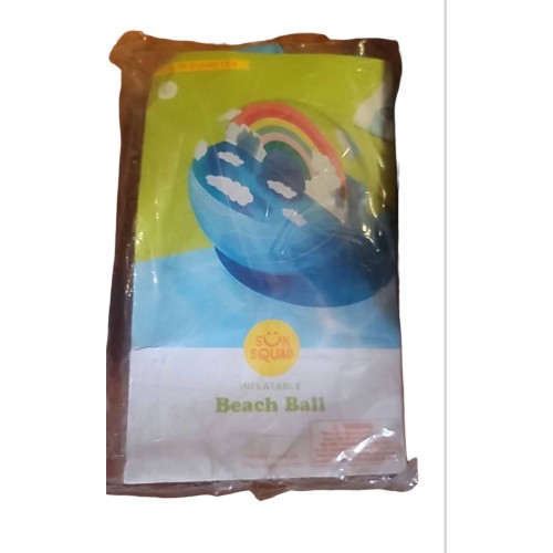 [[Sun Squad] SUN Inflatable Beach Ball 24 Inch Diameter Rainbow