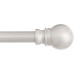 Kenney Davenport Ball End Petite Café Decorative Window Curtain Rod, 28-48" Adjustable Length, Brushed Nickel Finish, 1/2" Diameter Steel Tube