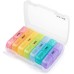 Weekly Pill Organizer, Fullive 3 Times a Day Pill Case Box, Extra Large Daily Medication Reminder, Portable 7 Day Pill Dispenser for Vitamins Fish Oils and Supplements