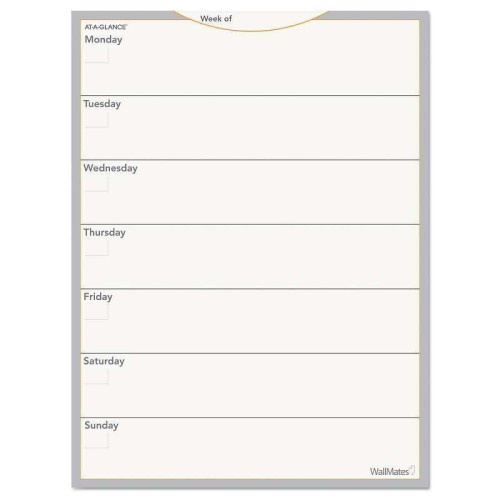 At-A-Glance WallMates Self-Adhesive Dry Erase Weekly Planning Surface, 18 X 24