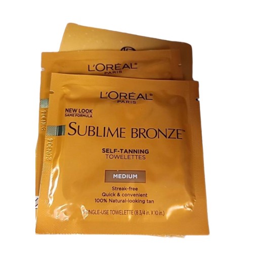 L'Oreal SUBLIME BRONZE Self-Tanning Towelettes For Body Medium Natural Tan