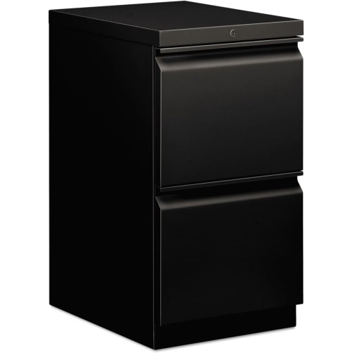 HON 33820Rp Efficiencies Mobile Pedestal File W/Two File Drawers, 19-7/8D, Black