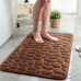 Cobblestone Embossed Bathroom Bath Mat Memory Foam Bathroom Mat Non-Slip Carpets in Wash Basin Memory Foam Pad Machine Washable Bath Rugs Shower Room Doormat (Coffee, 40*60CM/16*24inch)